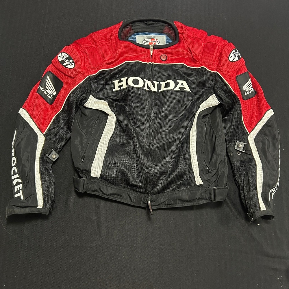 Joe Rocket Honda Mesh Motorcycle Riding Jacket Red Black White Mens Large
